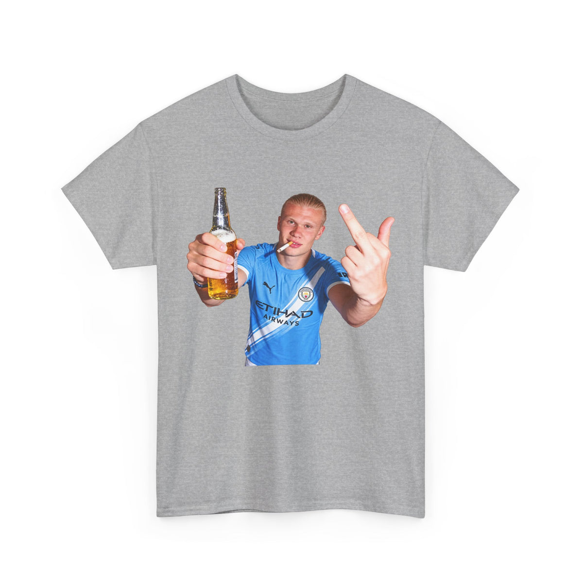 Erling Haaland on the p*** Unisex Heavy Cotton Tee