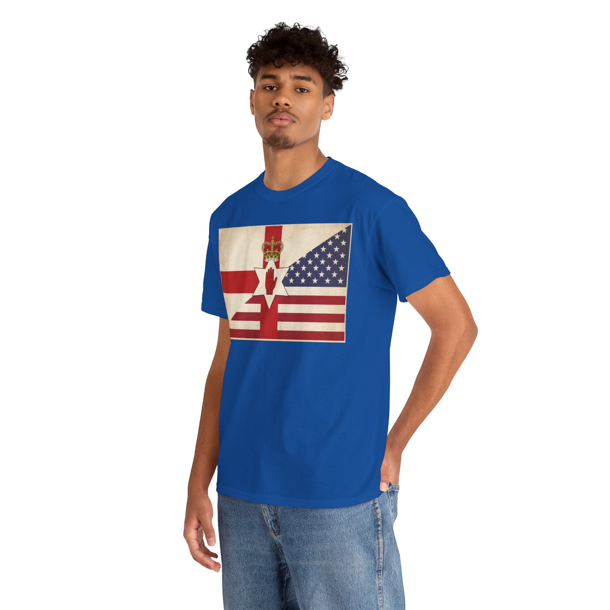 Northern Ireland + American Flag Tee — Vintage Graphic Shirt
