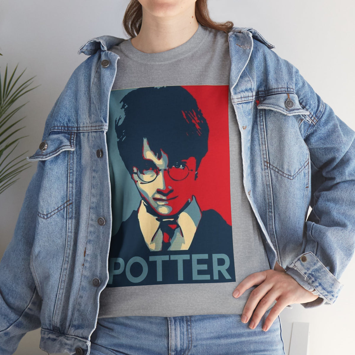 Harry Potter Inspired Vintage Wizard Portrait Cotton T‑Shirt — 'Potter' Graphic Tee