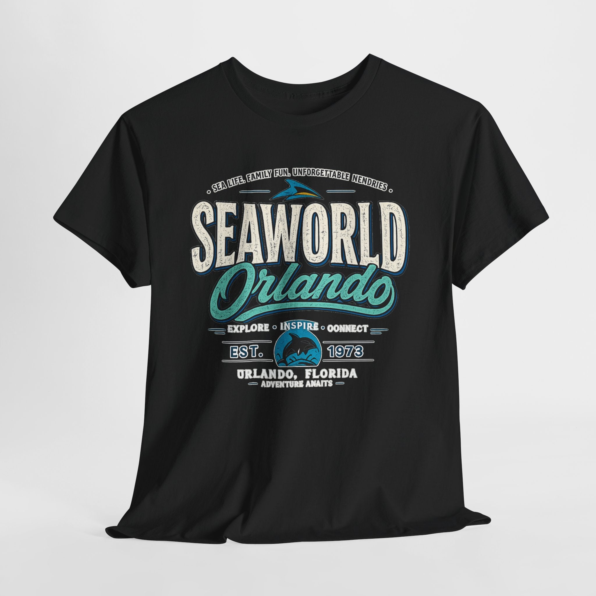 SeaWorld Orlando Graphic Tee — Retro Explore Inspire Connect Vacation Shirt
