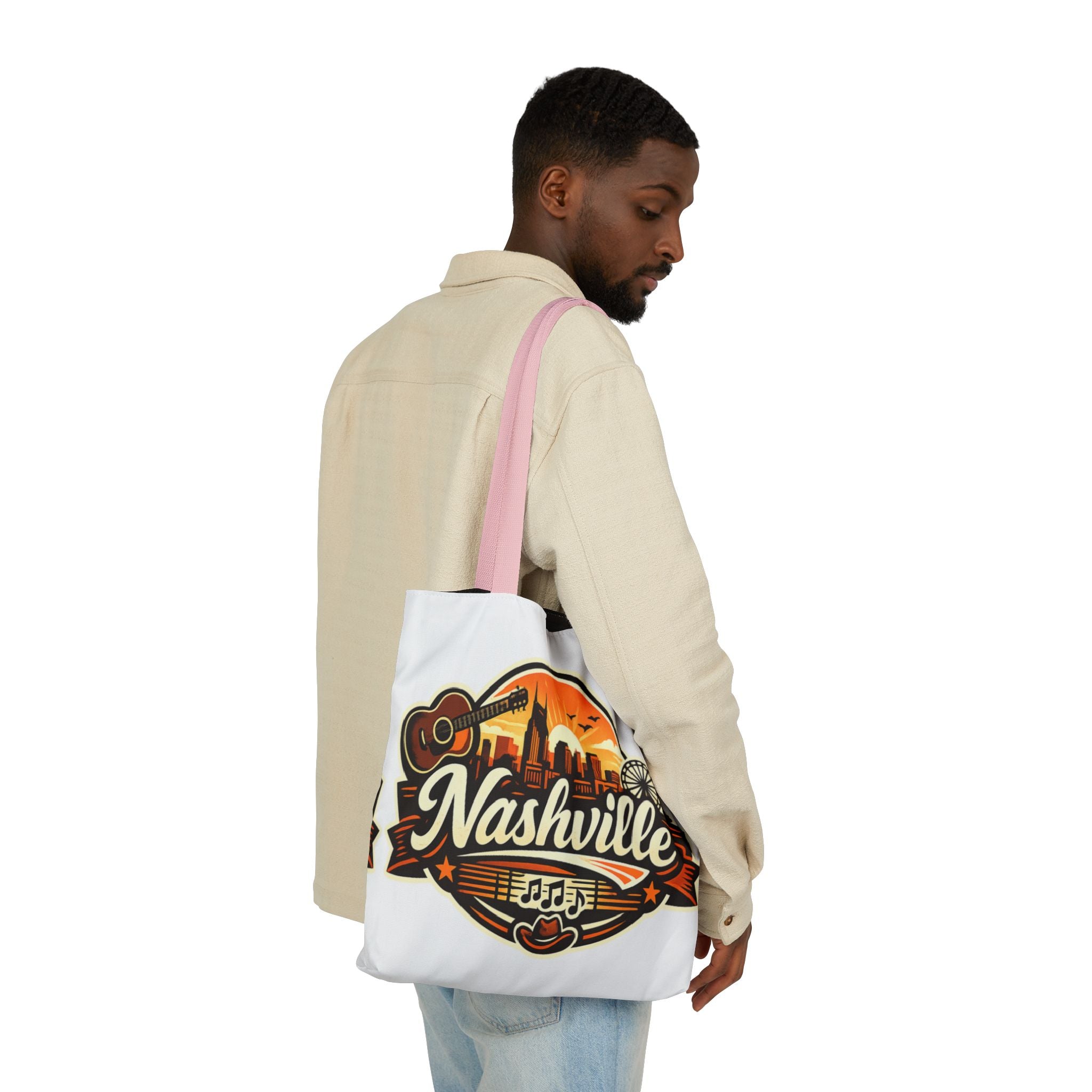 Nashville Sunset Tote Bag — Country Music Skyline Canvas Tote
