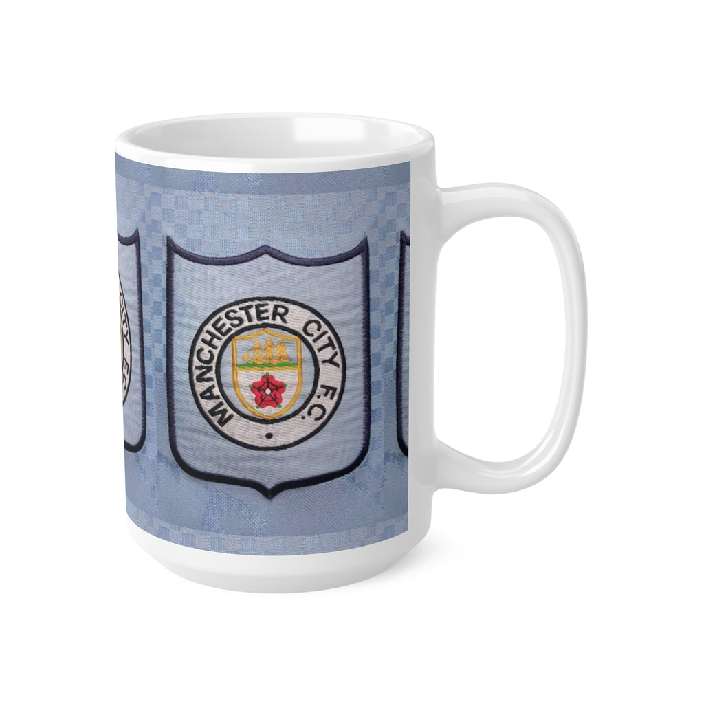 Manchester City Retro Shirt Crest Coffee Mug — Ceramic 11oz & 15oz