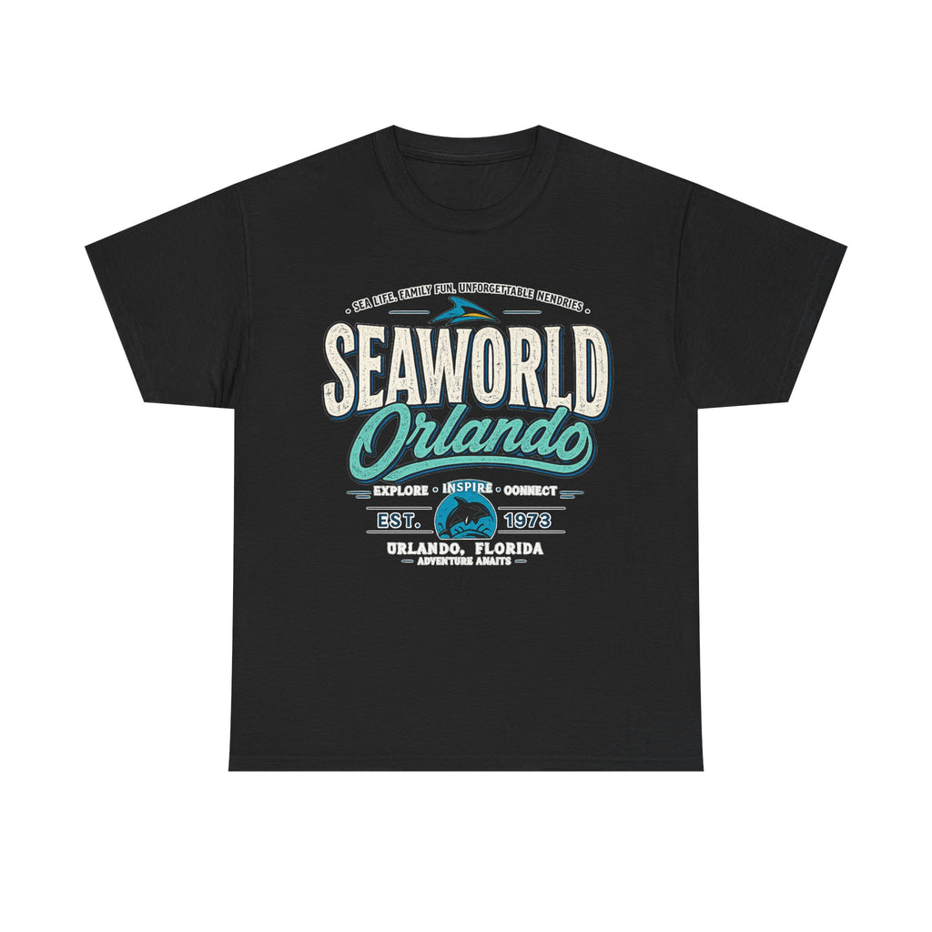SeaWorld Orlando Graphic Tee — Retro Explore Inspire Connect Vacation Shirt