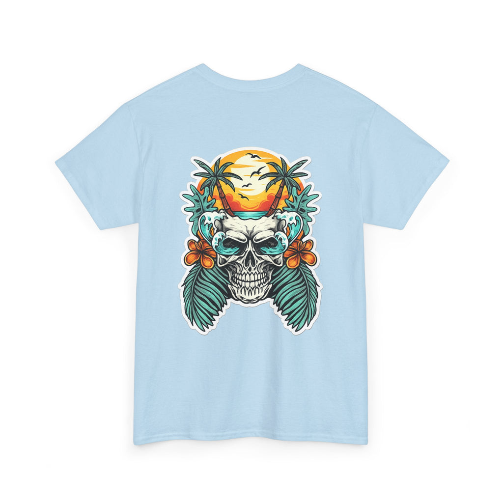 Tropical Skull Tee — Sunset Palm Beach Skull T-Shirt