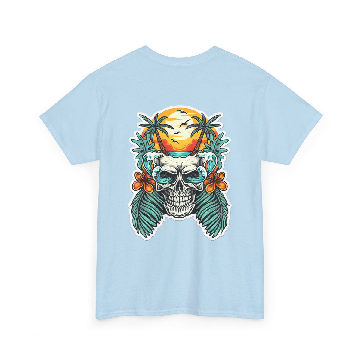 Tropical Skull Tee — Sunset Palm Beach Skull T-Shirt