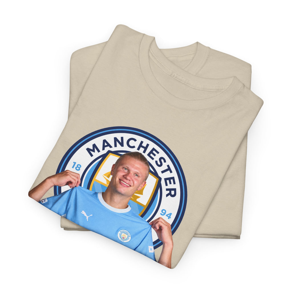 Manchester City Erling Haaland Inspired Cotton T-Shirt Tee — Player Celebratory Graphic T-Shirt