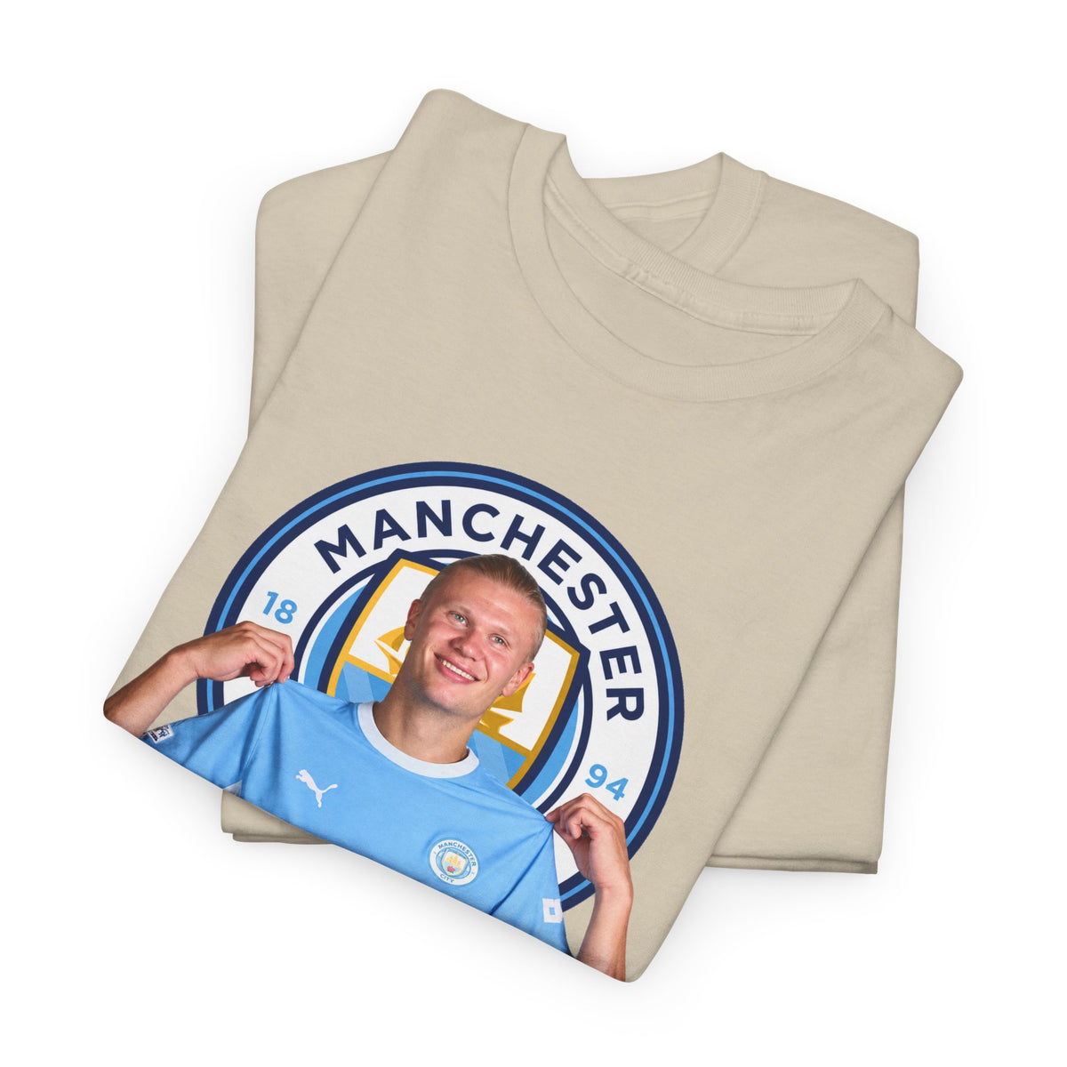 Manchester City Erling Haaland Inspired Cotton T-Shirt Tee — Player Celebratory Graphic T-Shirt