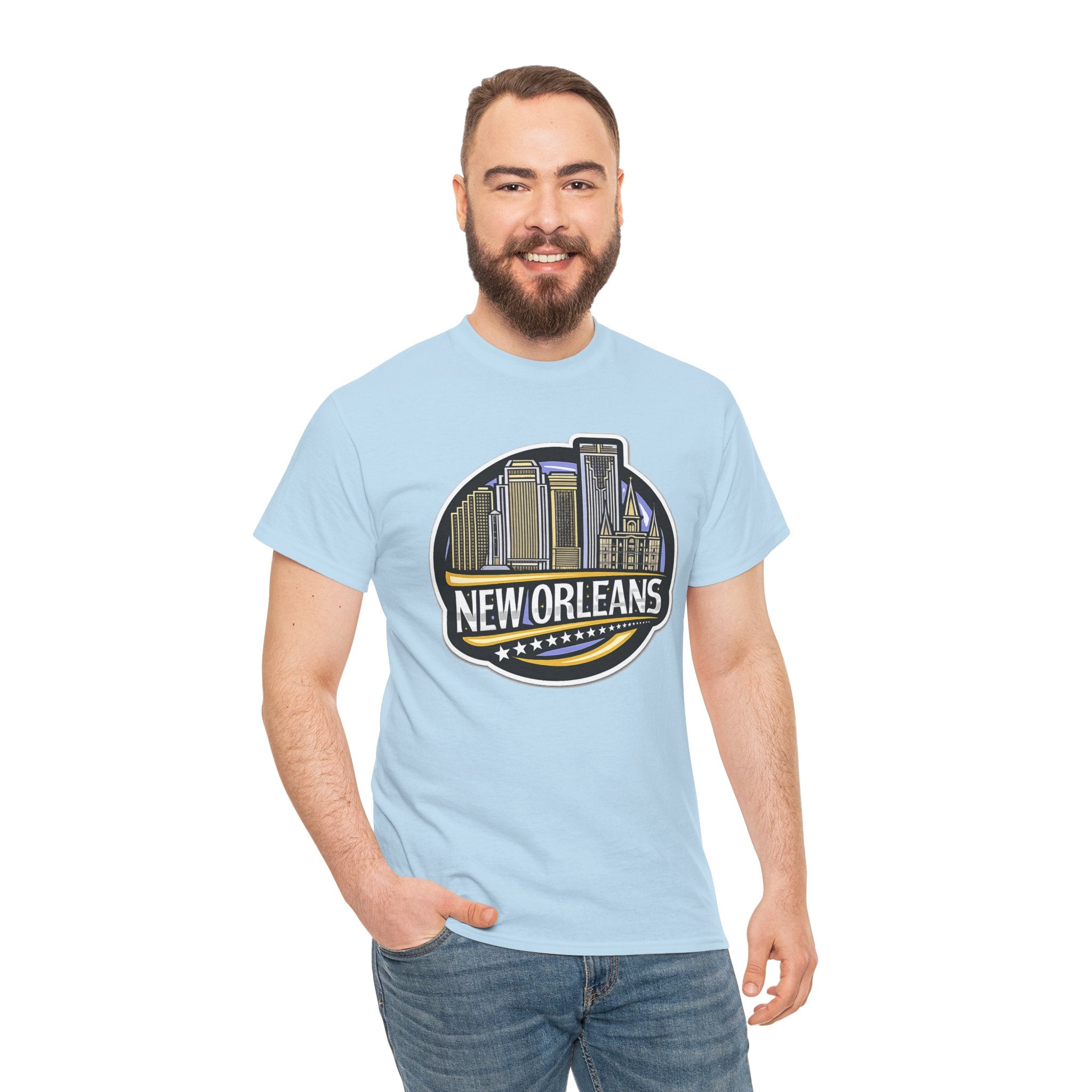 New Orleans Skyline Cotton T-Shirt — City Badge Tee
