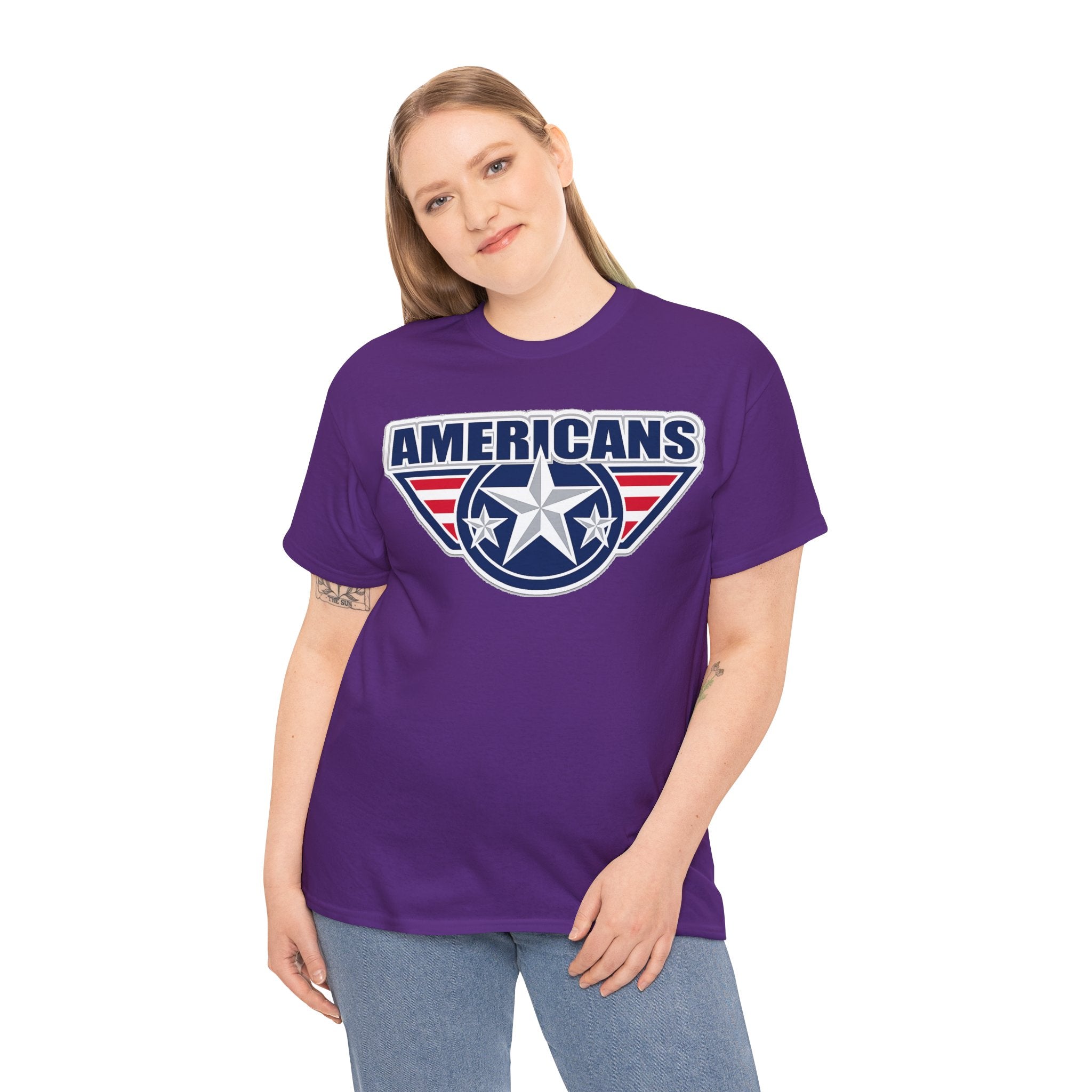 Americans Patriotic Star T‑Shirt — Red White Blue USA Graphic Tee
