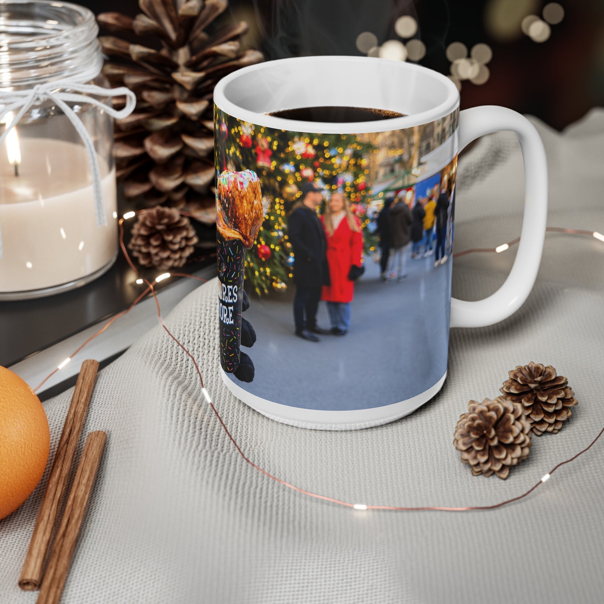 S'mores Hot Cocoa Mug — Holiday Christmas Market Ceramic Coffee Cup (11oz & 15oz)