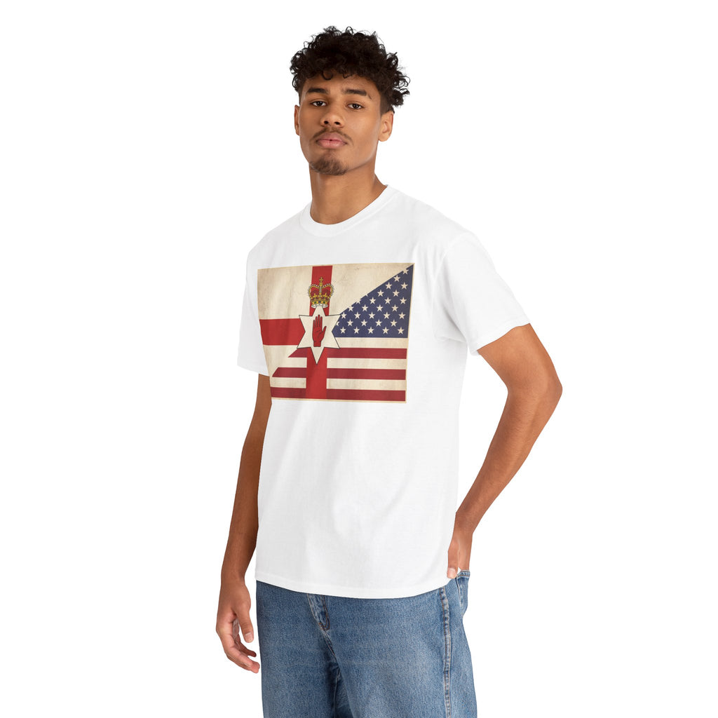 Northern Ireland + American Flag Tee — Vintage Graphic Shirt