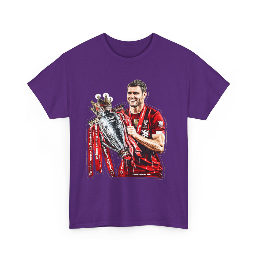 James Milner Liverpool Premier League Champion Trophy T-Shirt — Player Holding Premier Trophy