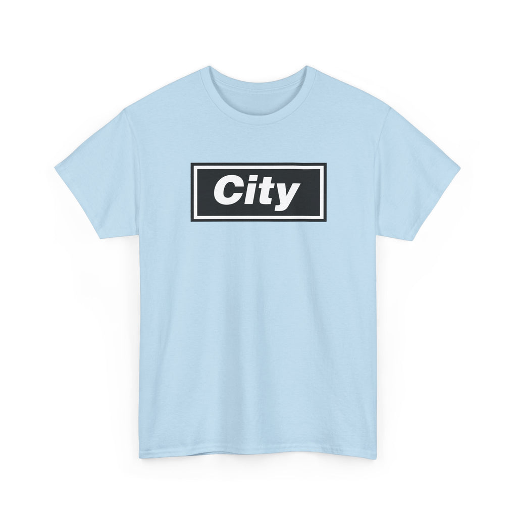 Man City Inspired Box Logo T‑Shirt — Minimal Urban Graphic Tee