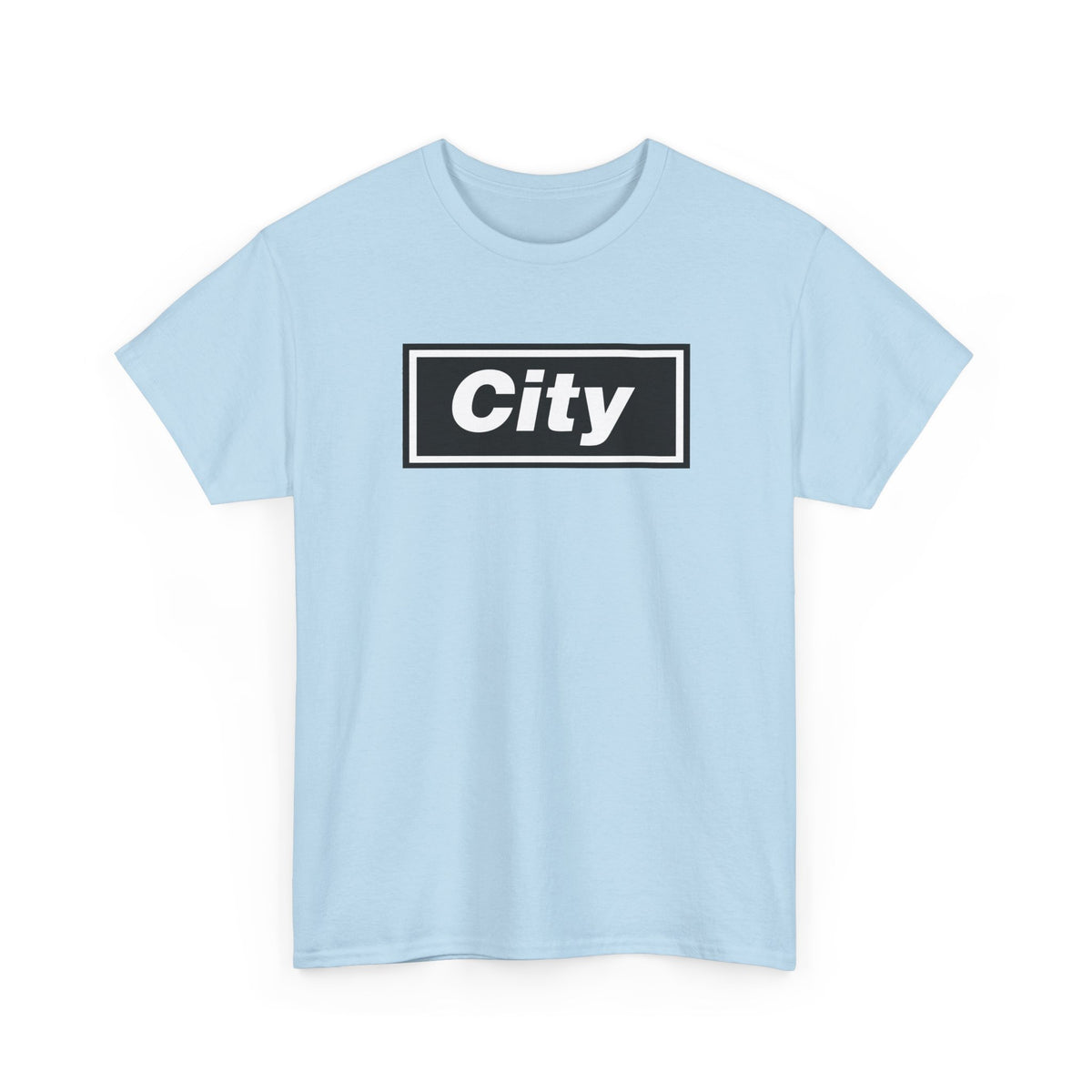 Man City Inspired Box Logo T‑Shirt — Minimal Urban Graphic Tee