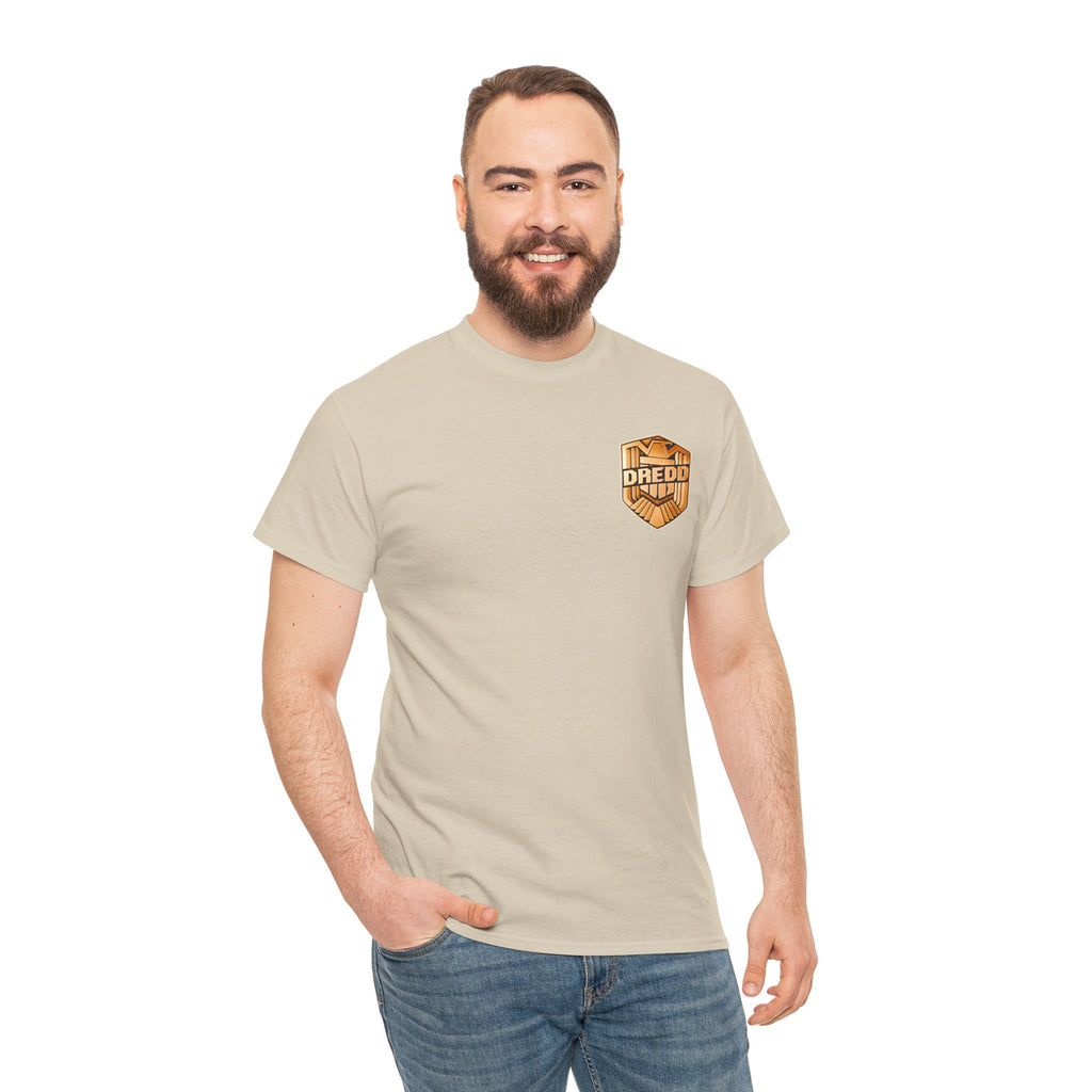 Dredd Shield Badge T-Shirt — Retro Law Enforcement Logo Tee