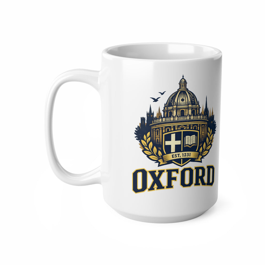 Oxford Crest Ceramic Coffee Mug — University Shield Design, 11oz & 15oz