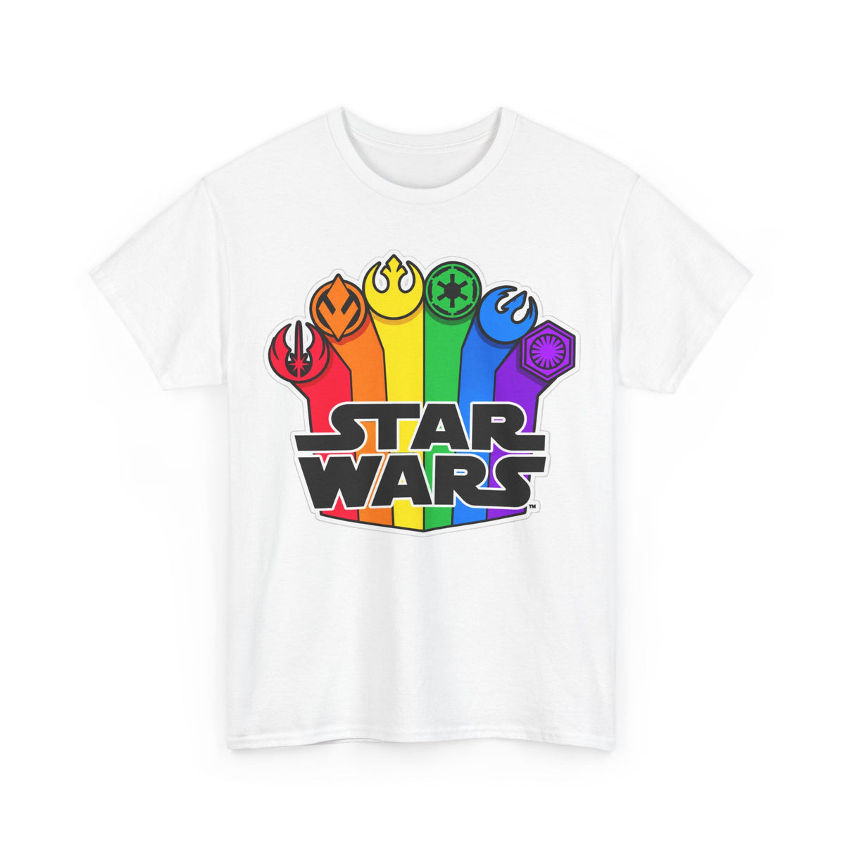 Star Wars Rainbow Emblem Tee — LGBTQ+ Pride Fan Cotton Shirt