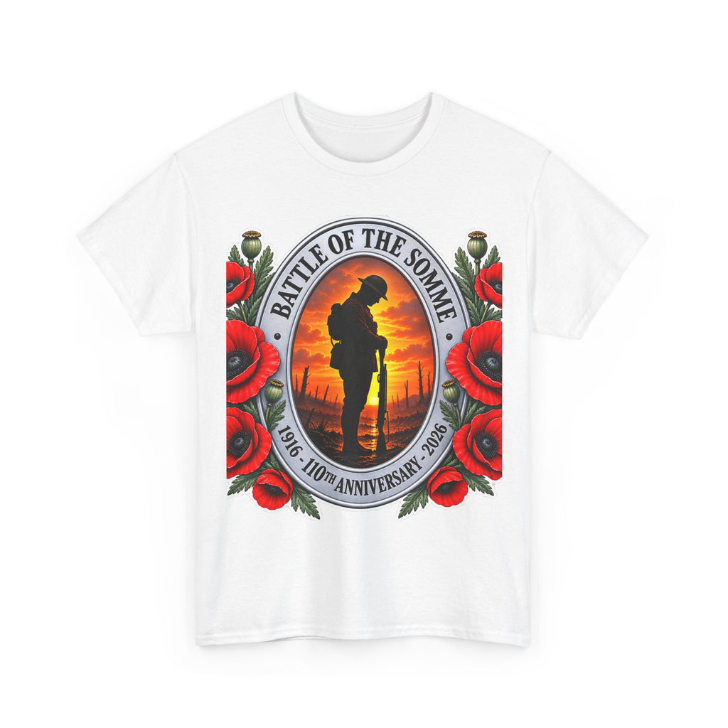 Battle of the Somme Memorial Cotton T-Shirt — 100th Anniversary Poppy Tribute
