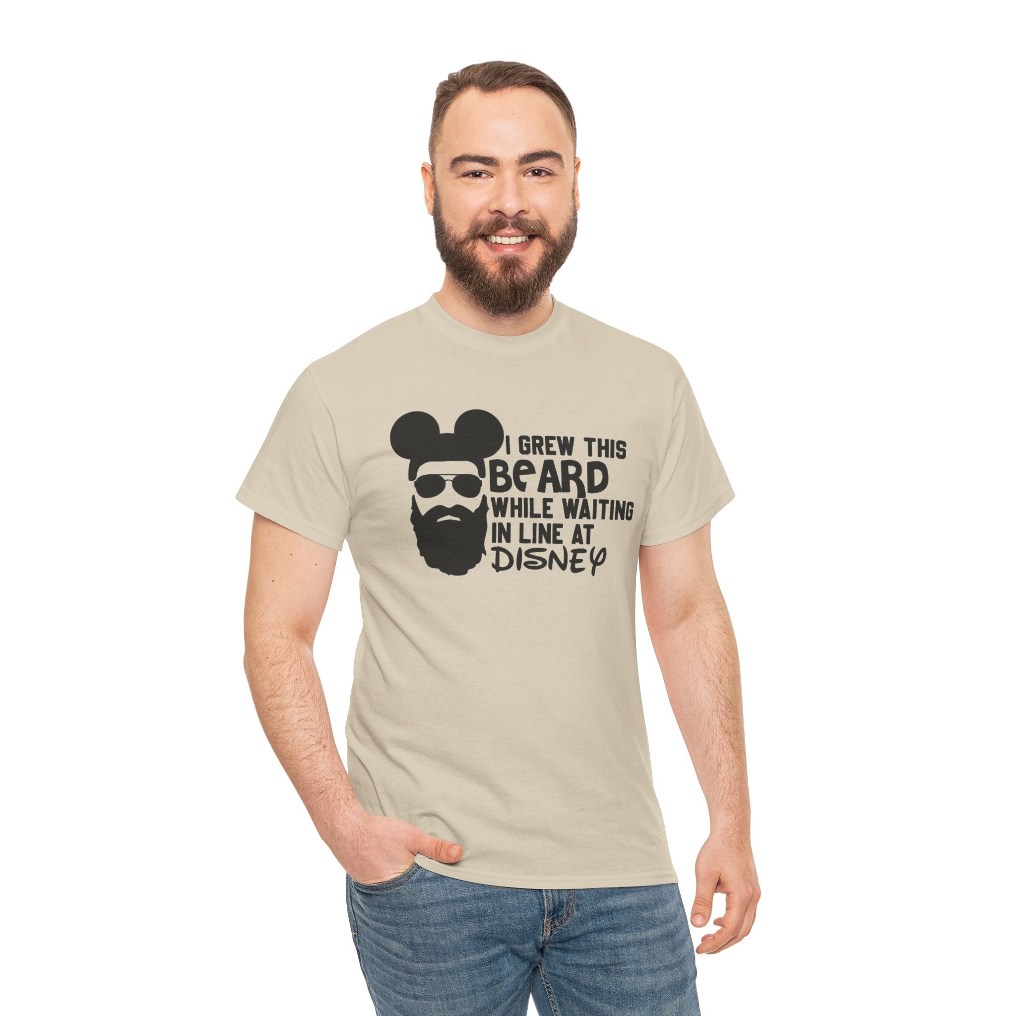 Beard While Waiting Tee – "I Grew This Beard While Waiting In Line At Disney" Funny Disney Dad T-Shirt