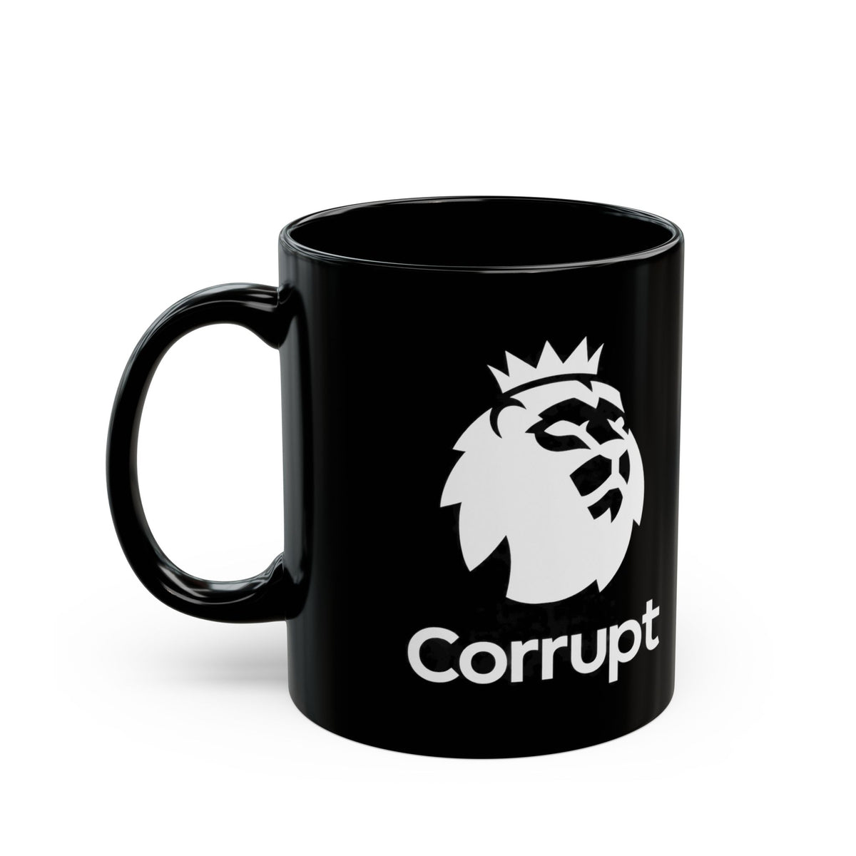 Premier League Corrupt Lion Logo Black Mug — 11oz/15oz Coffee Cup