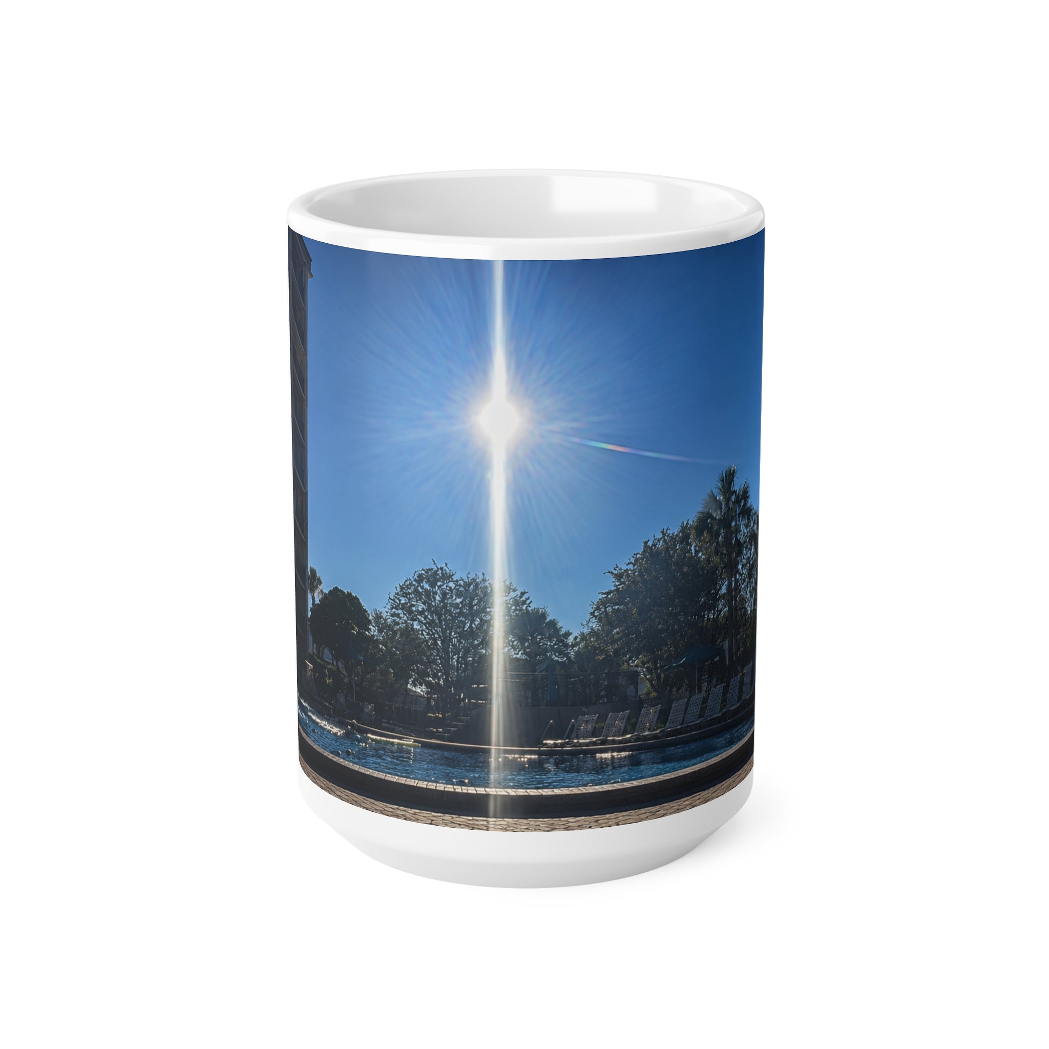 Rosen Inn Closest to Universal Sunrise Poolside Mug — 11oz & 15oz Ceramic Coffee Cup