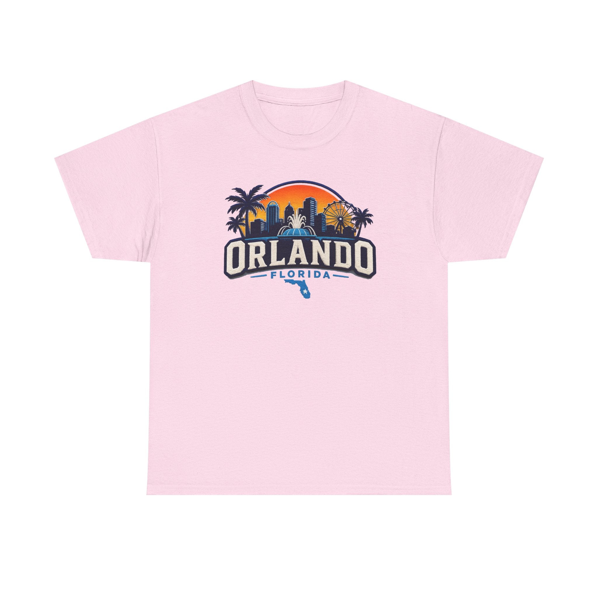 Orlando Florida Sunset T-Shirt — Retro Skyline & Palm Tree Vacation Tee
