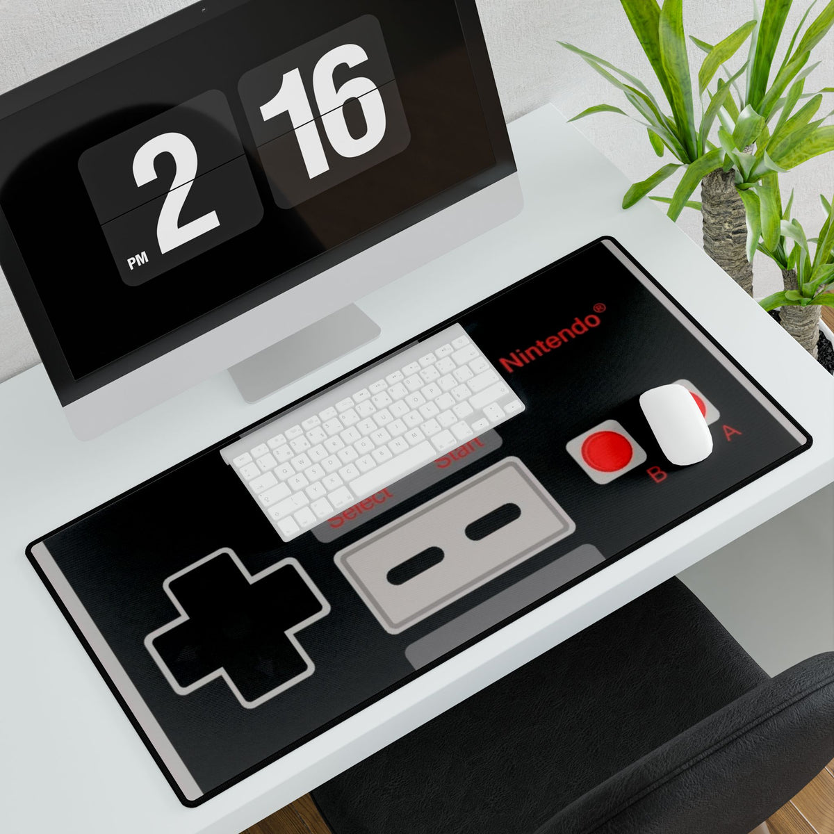 Retro Game Controller Desk Mat — NES-Inspired Mousepad with 'Select' & 'Start' Buttons