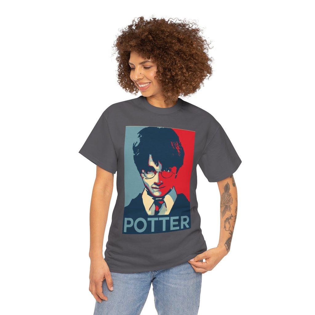Harry Potter Inspired Vintage Wizard Portrait Cotton T‑Shirt — 'Potter' Graphic Tee