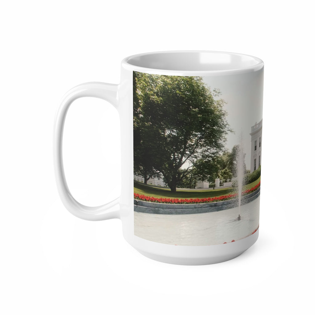 White House Garden Scenic Ceramic Coffee Mug — 11oz & 15oz