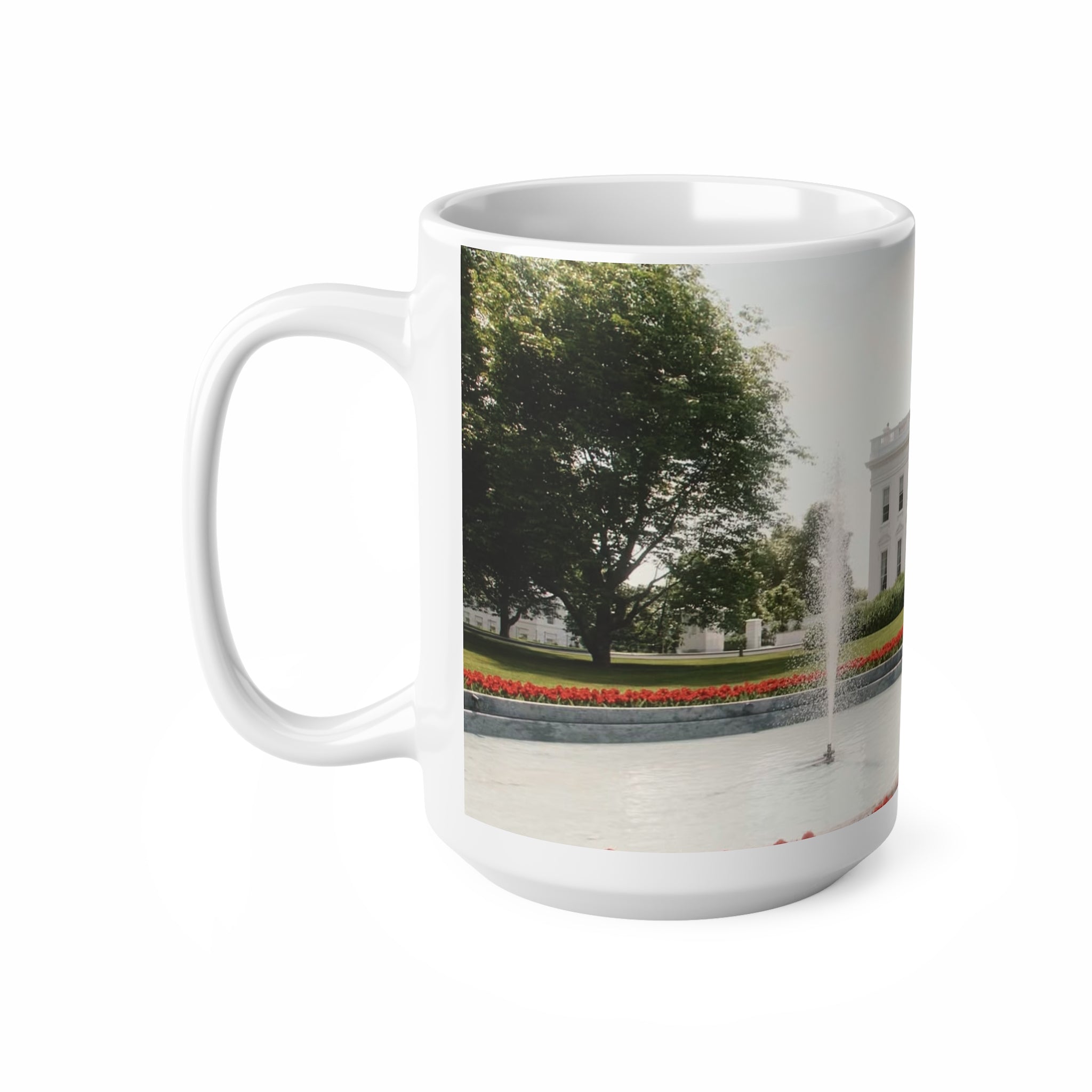 White House Garden Scenic Ceramic Coffee Mug — 11oz & 15oz