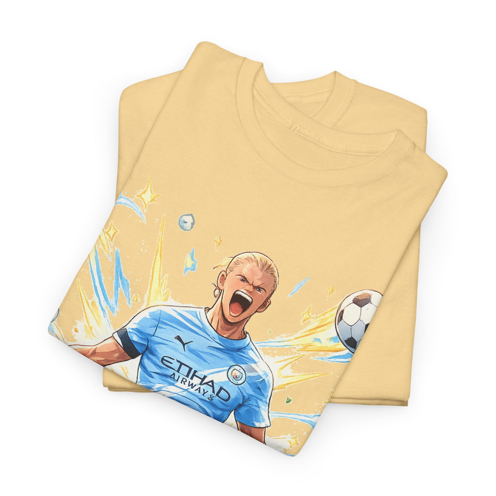 Erling Haaland Anime Fan Tee — Celebratory Football Player Graphic T-Shirt