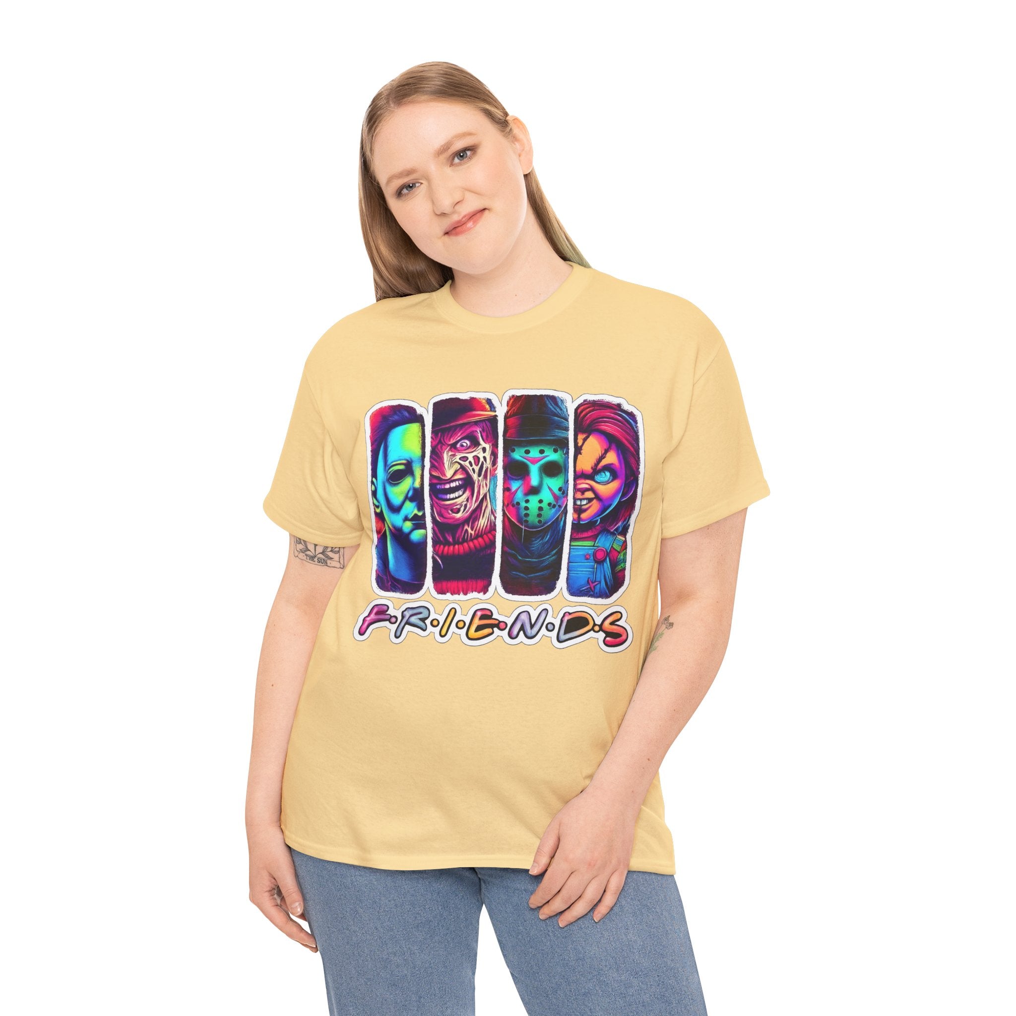 Halloween Horror Icons "Friends" T-Shirt — Neon Retro Slasher Tee