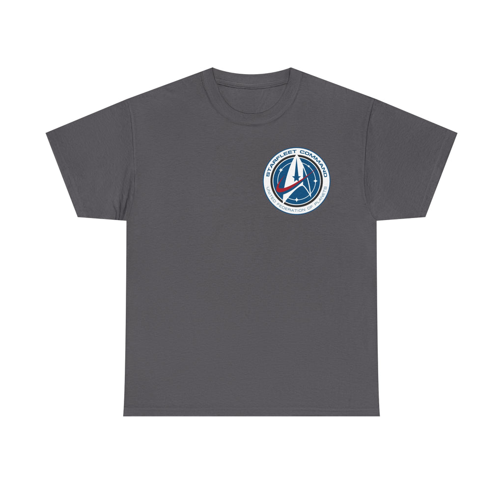 Starfleet Command Crew Logo Cotton T‑Shirt — Retro Rocket Emblem Tee