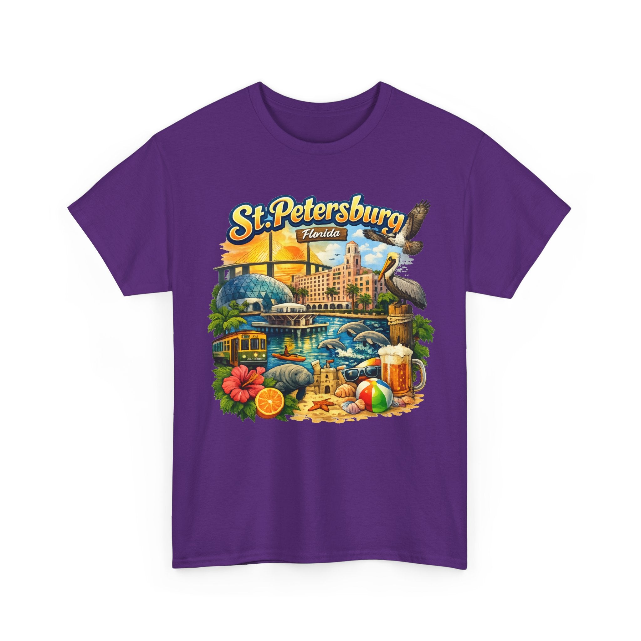 St. Petersburg Florida Retro Beach Scene T-Shirt