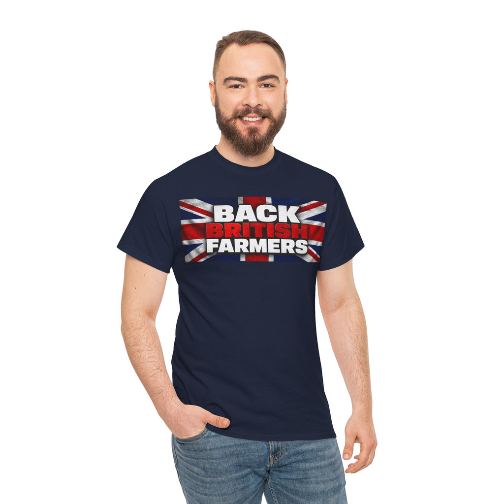 Back British Farmers T-Shirt — Union Jack Support Tee for UK Farmers