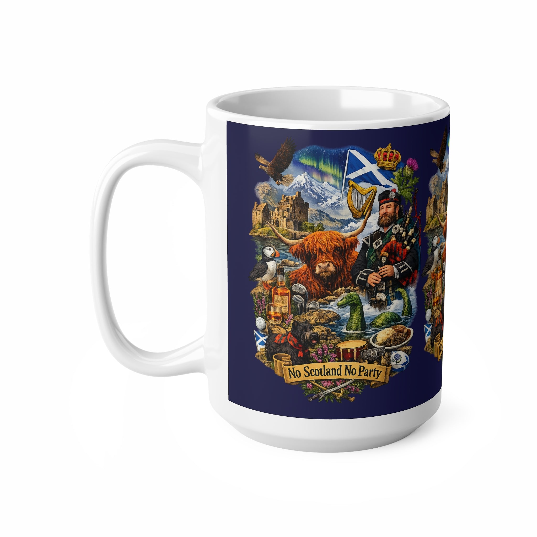 Scotland Mug – "No Scotland No Party" Ceramic Coffee Cup (11oz & 15oz)