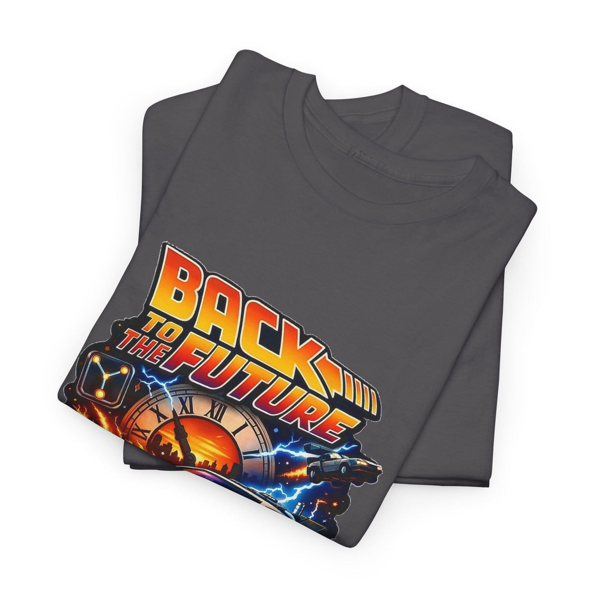 Back to the Future Graphic Tee – Retro 1985 DeLorean Design