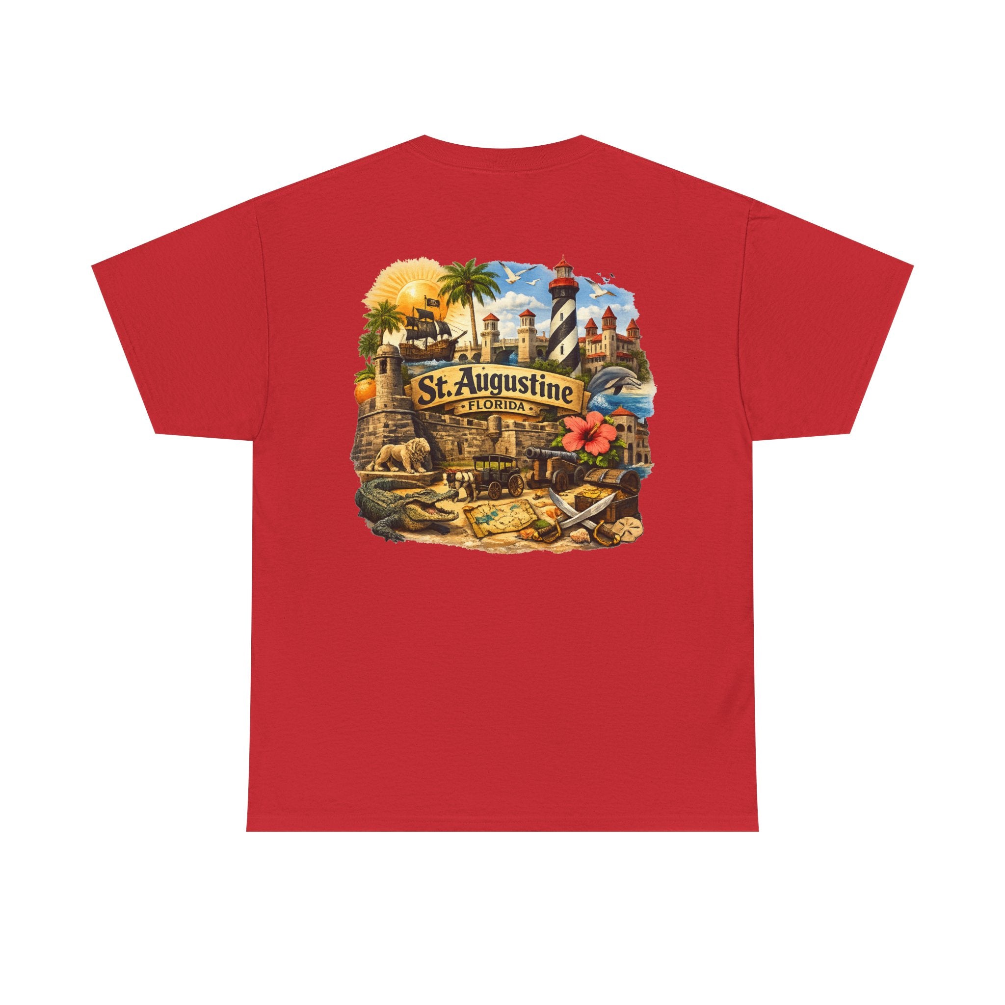 St. Augustine Florida Vintage Travel Tee — Retro Beach & Lighthouse Souvenir T-Shirt