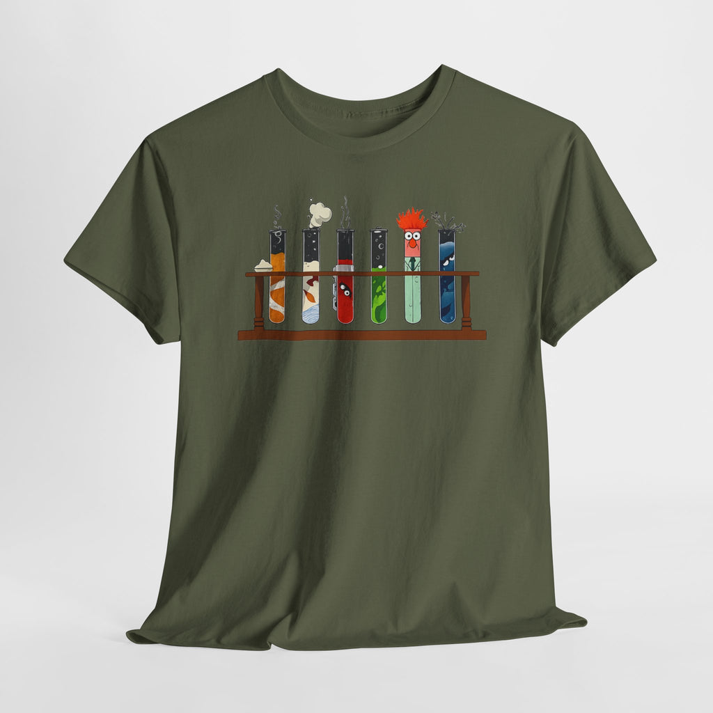 Muppets Beaker Science Test Tube Cats T‑Shirt — Cute Laboratory Cat Illustrations Tee