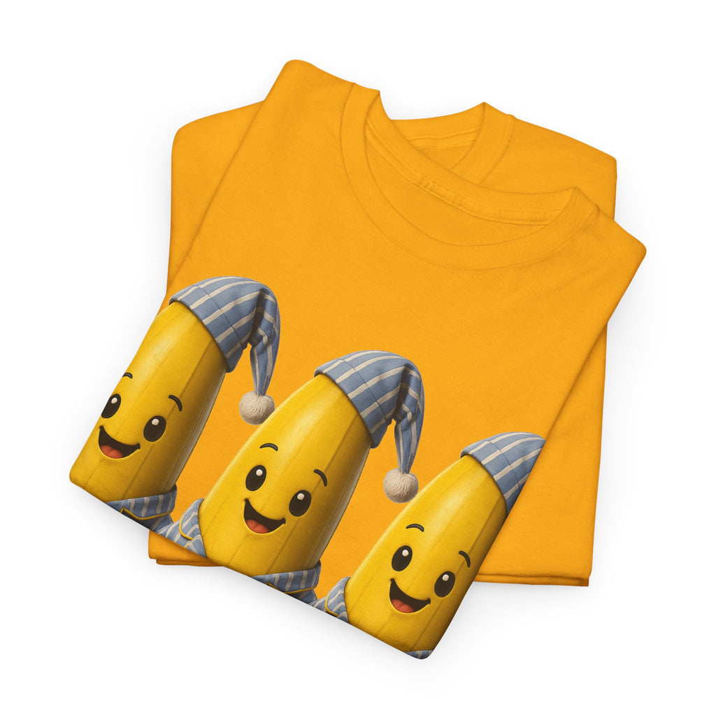 Bananas in Pyjamas – Three Smiling Bananas in Striped Pajamas Graphic T-Shirt
