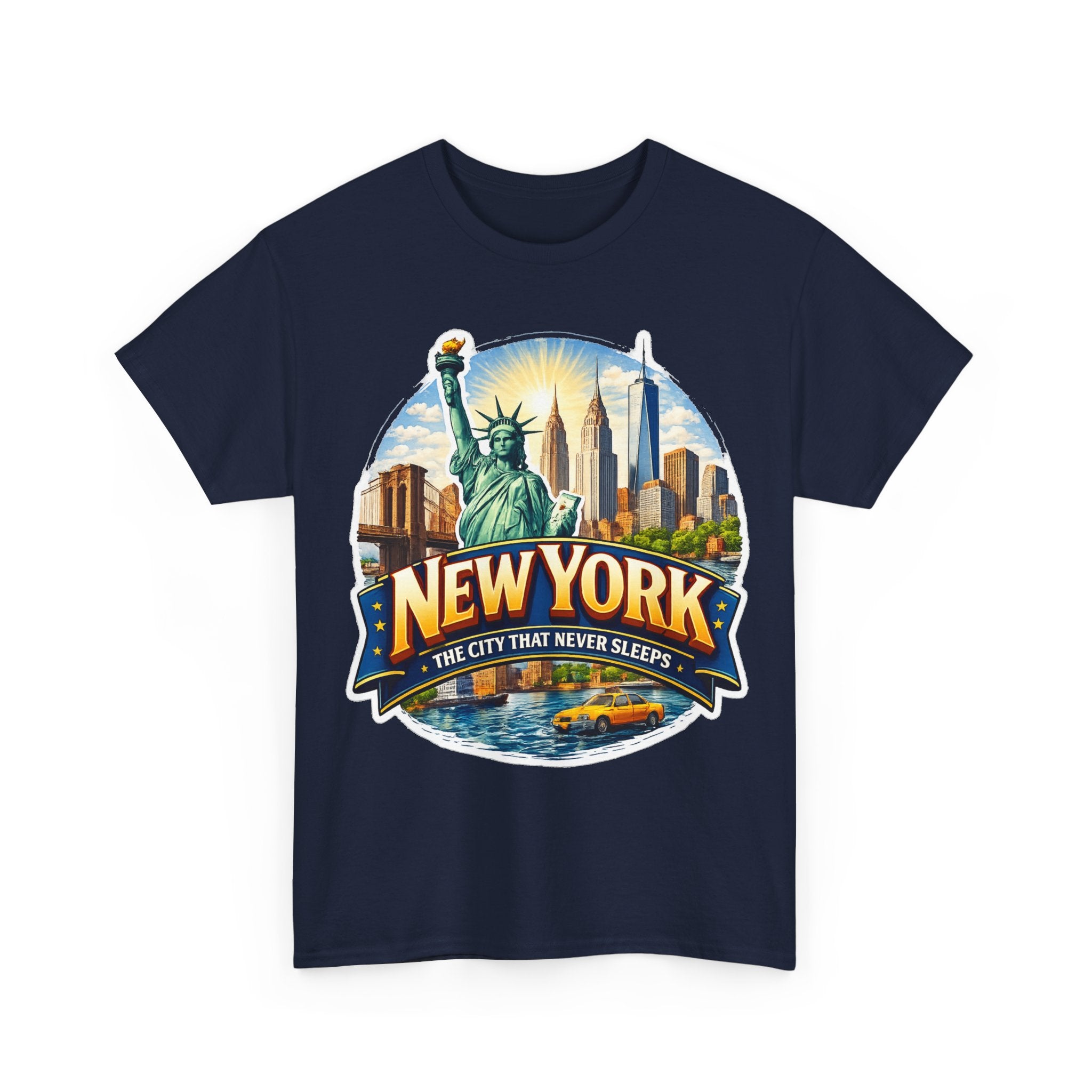 New York City T-Shirt - 'The City That Never Sleeps' Vintage Skyline Tee