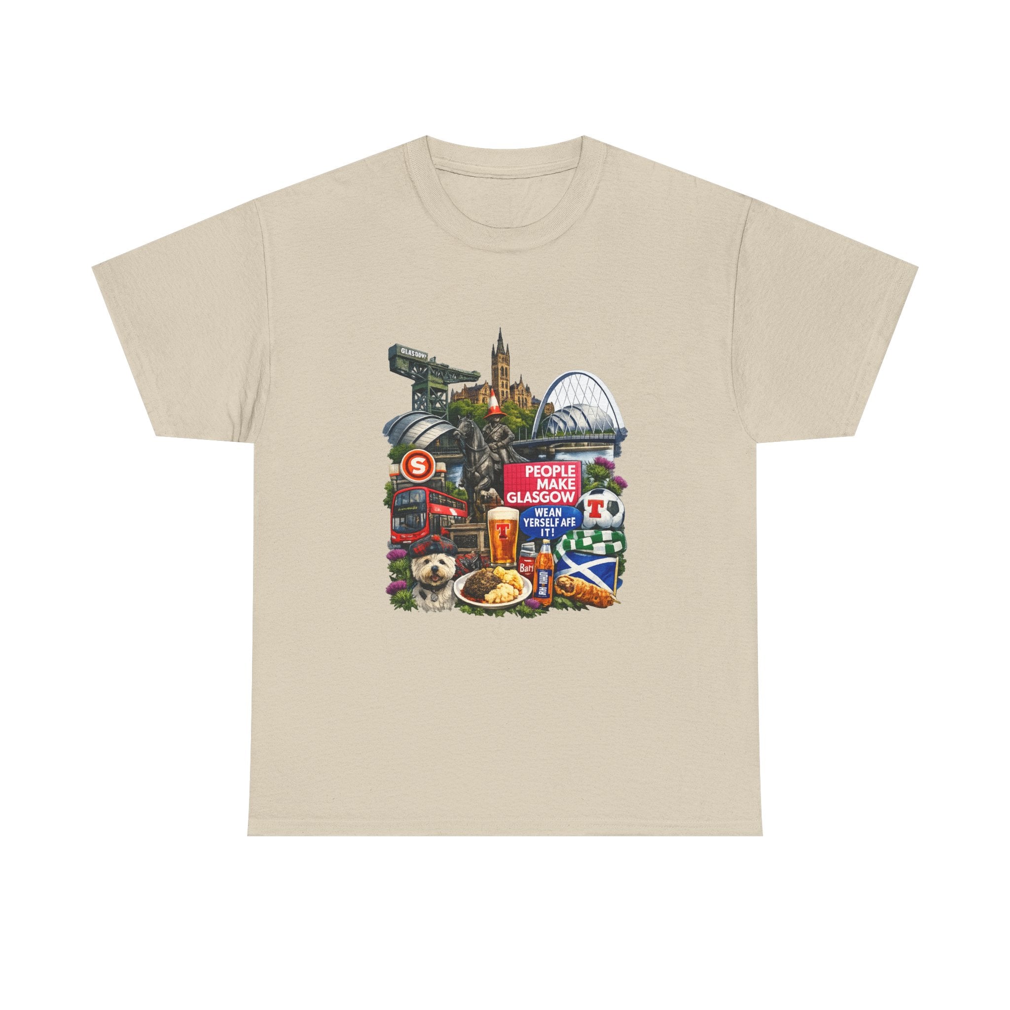 Glasgow Collage T-Shirt — "People Make Glasgow" Scottish City Souvenir Tee