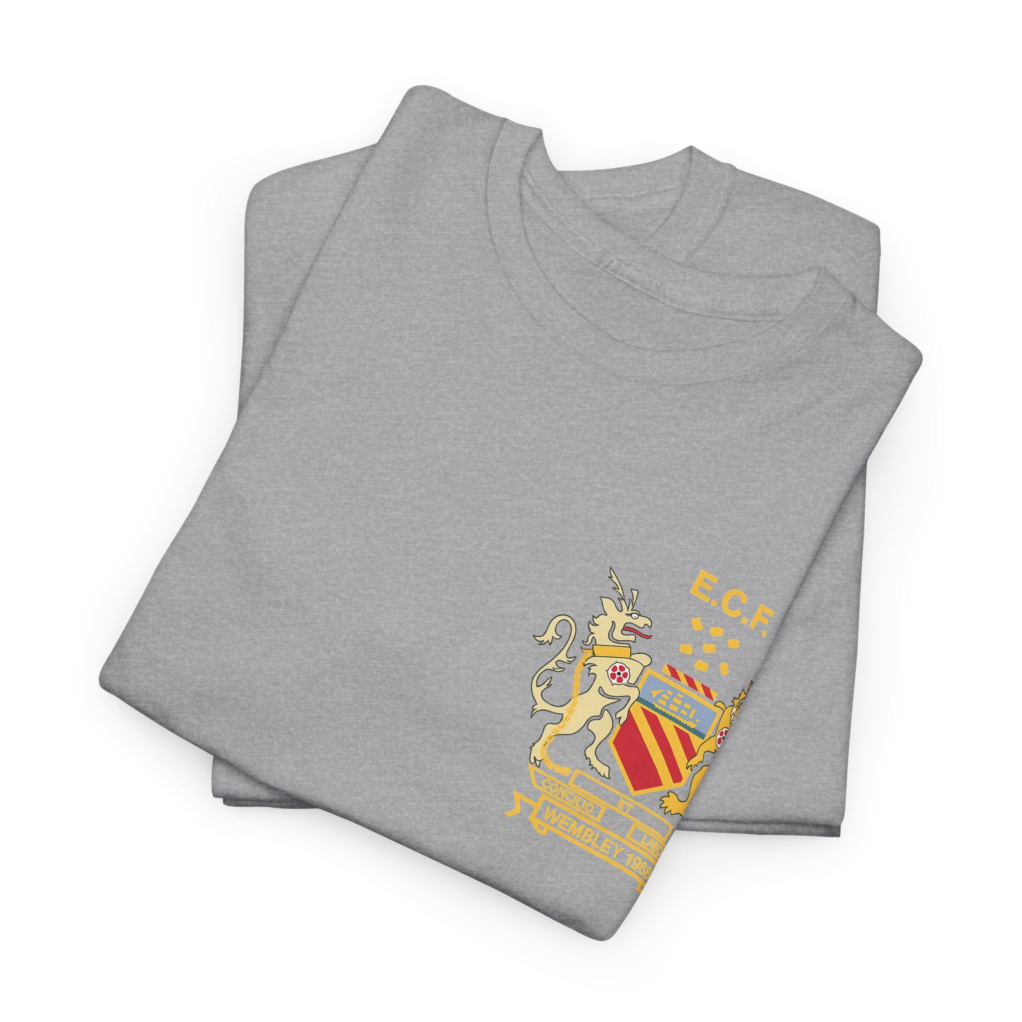 Manchester United Wembley 1968 Heraldic Crest Tee — Vintage Coat of Arms Chest Print