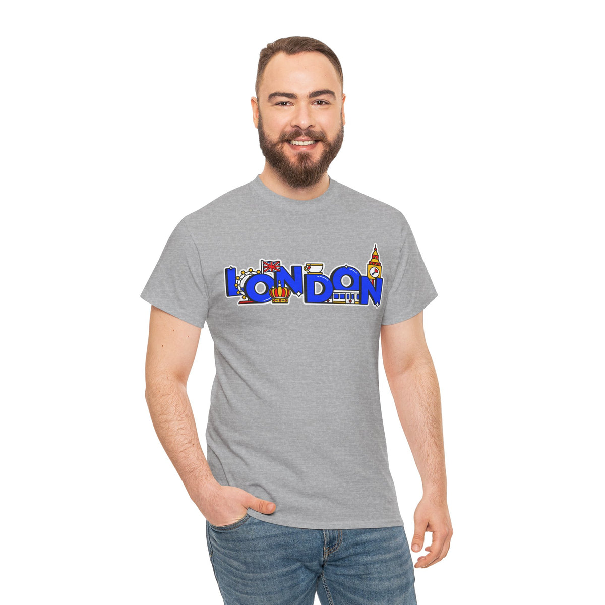 London Cityscape Tee — Illustrated London Landmarks Shirt