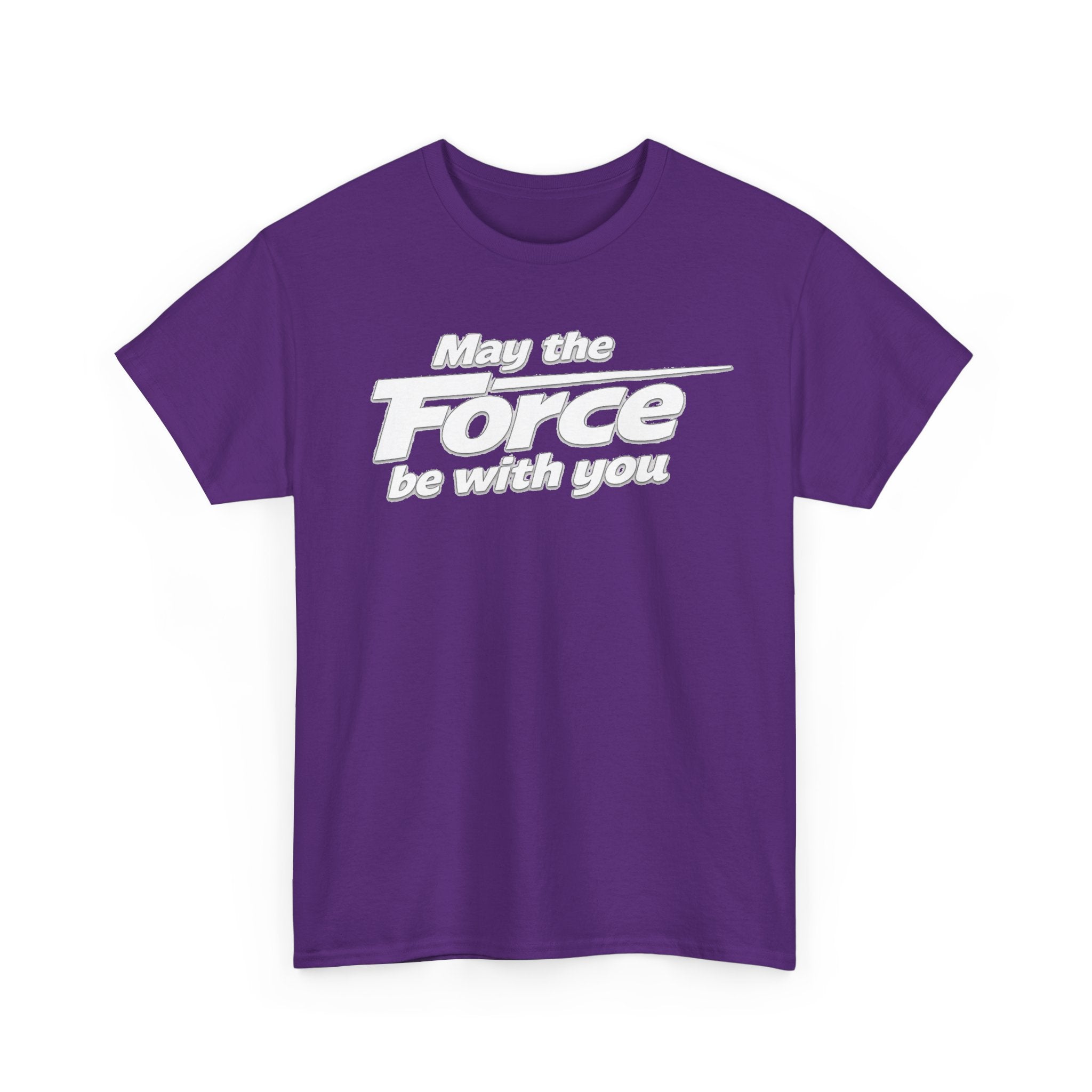"May the Force Be With You" Retro Embossed Graphic T‑Shirt —