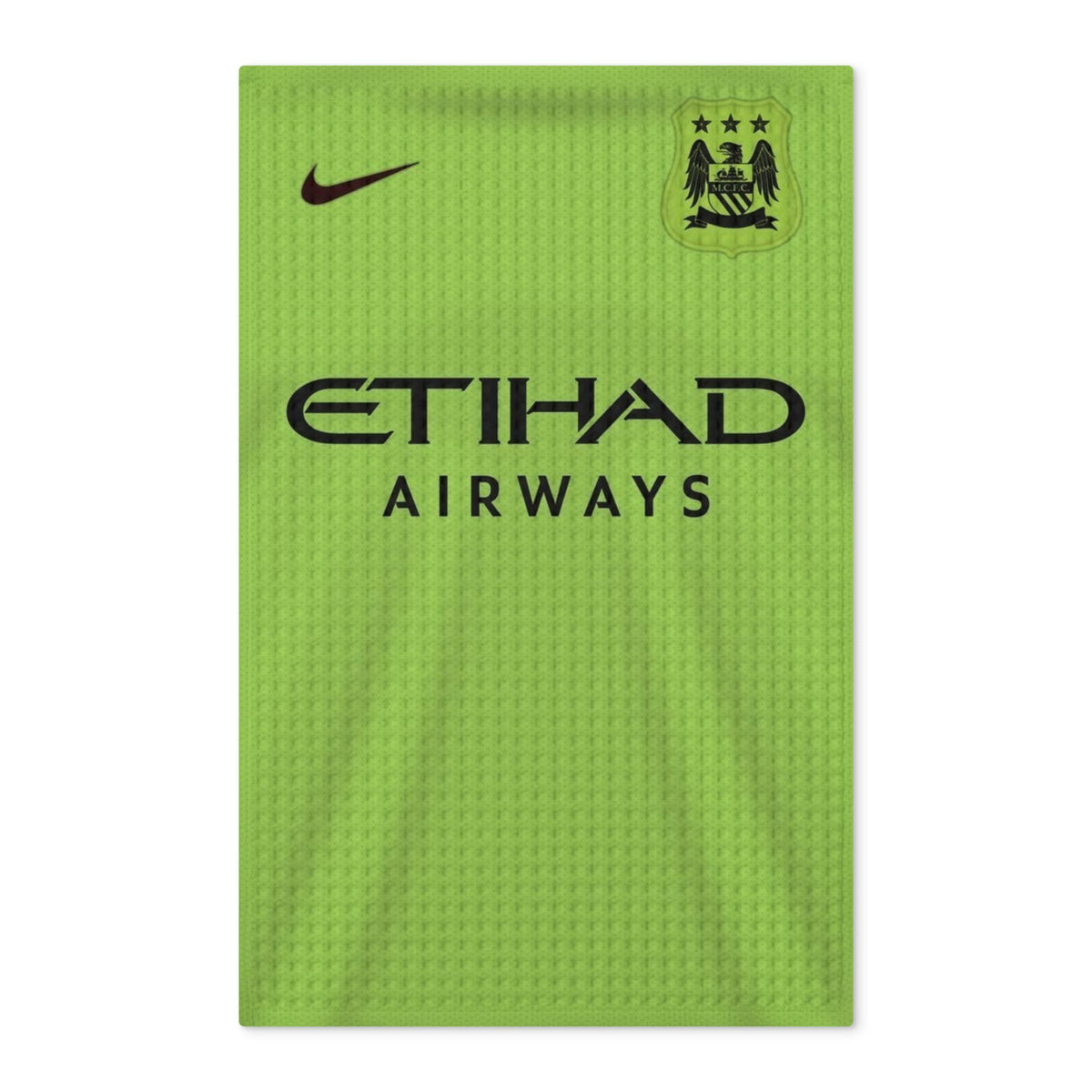 Manchester City Green Waffle Tea Towel – Etihad Airways Logo, Double-Sided Kitchen Towel