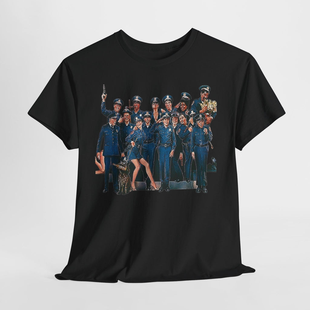 Police Academy Movie Inspired Cotton T‑Shirt — Retro Squad Photo Tee