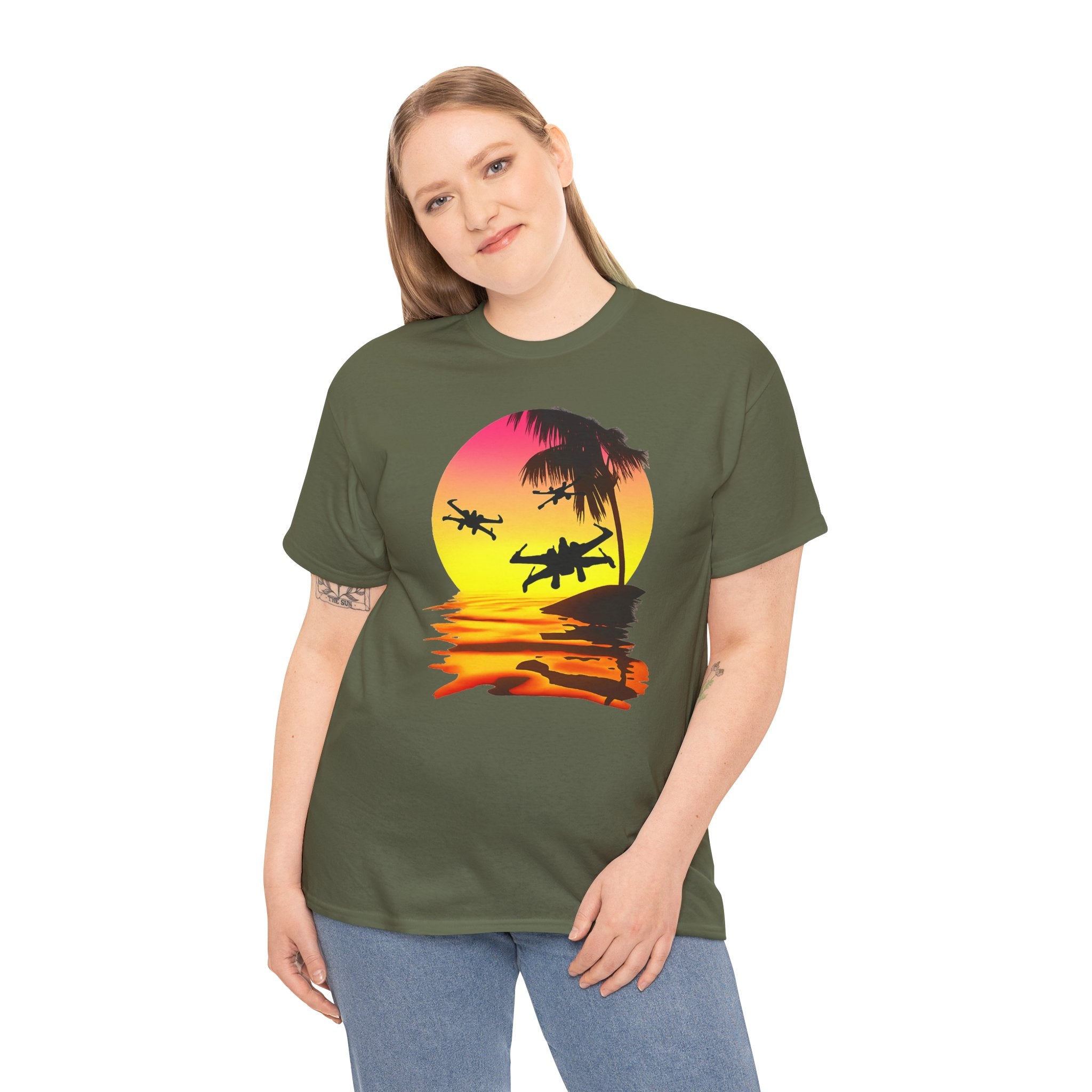 Star Wars X-Ring Sunset Beach Plane T-Shirt