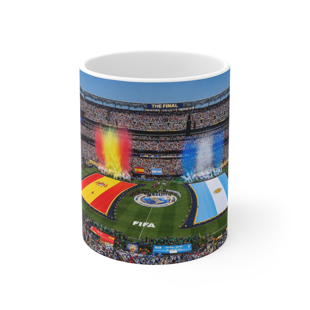 World Cup Final 2026 Stadium Mug – Spain & Argentina Flags 11oz/15oz Ceramic Coffee Cup