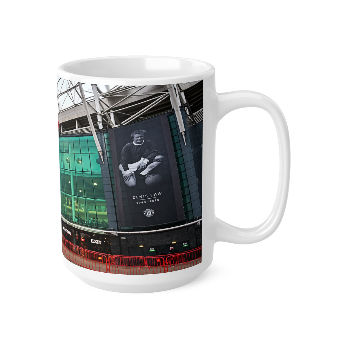Manchester United Old Trafford Stadium Photo Mug — Ceramic Coffee Cup (11oz & 15oz)